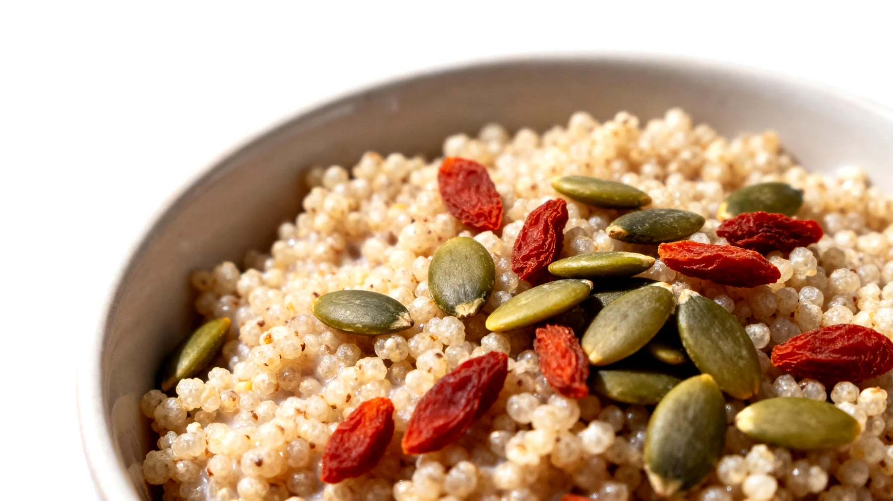 Amaranto soffiato con semi di zucca e bacche di goji"