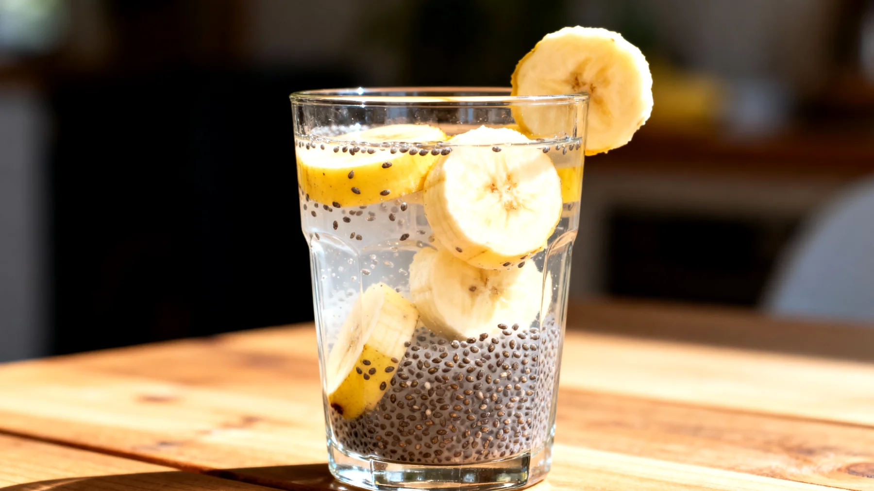 Kefir d'acqua con semi di chia e banana"