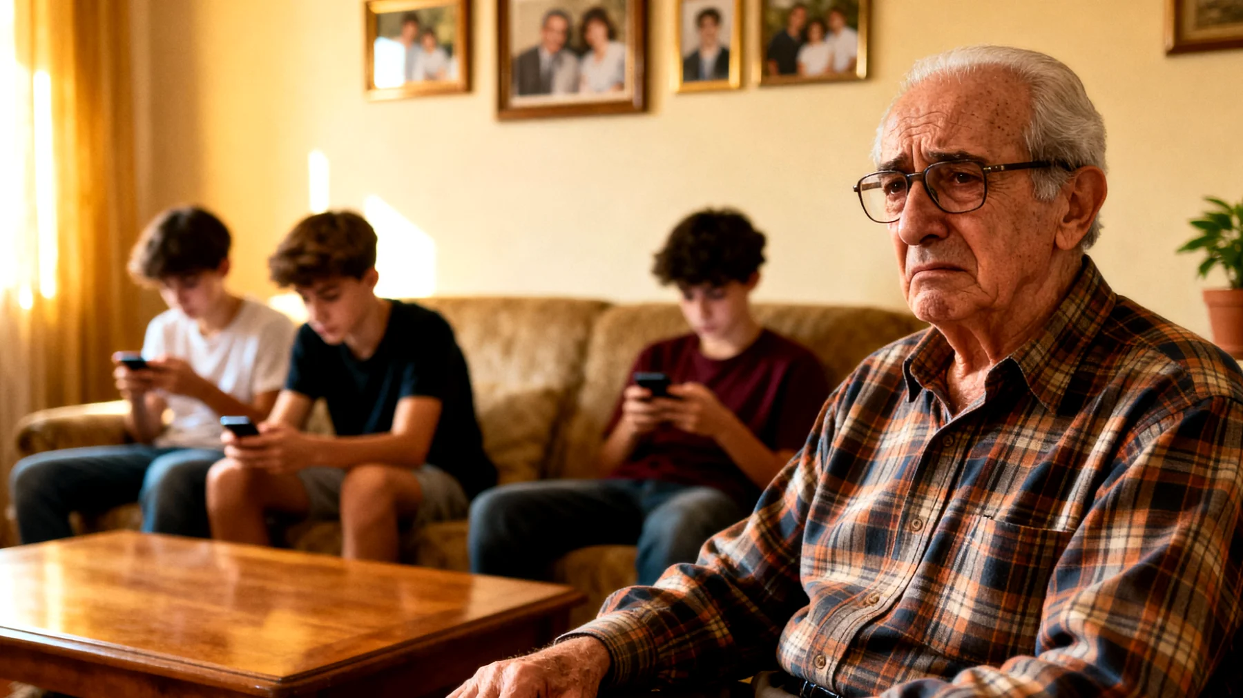 Il nonno si sente escluso e preoccupato perché i nipoti adolescenti mostrano un crescente distacco emotivo, cercano sempre meno il suo contatto, preferiscono stare per conto loro e sembrano non aver più bisogno della sua presenza e del suo affetto"