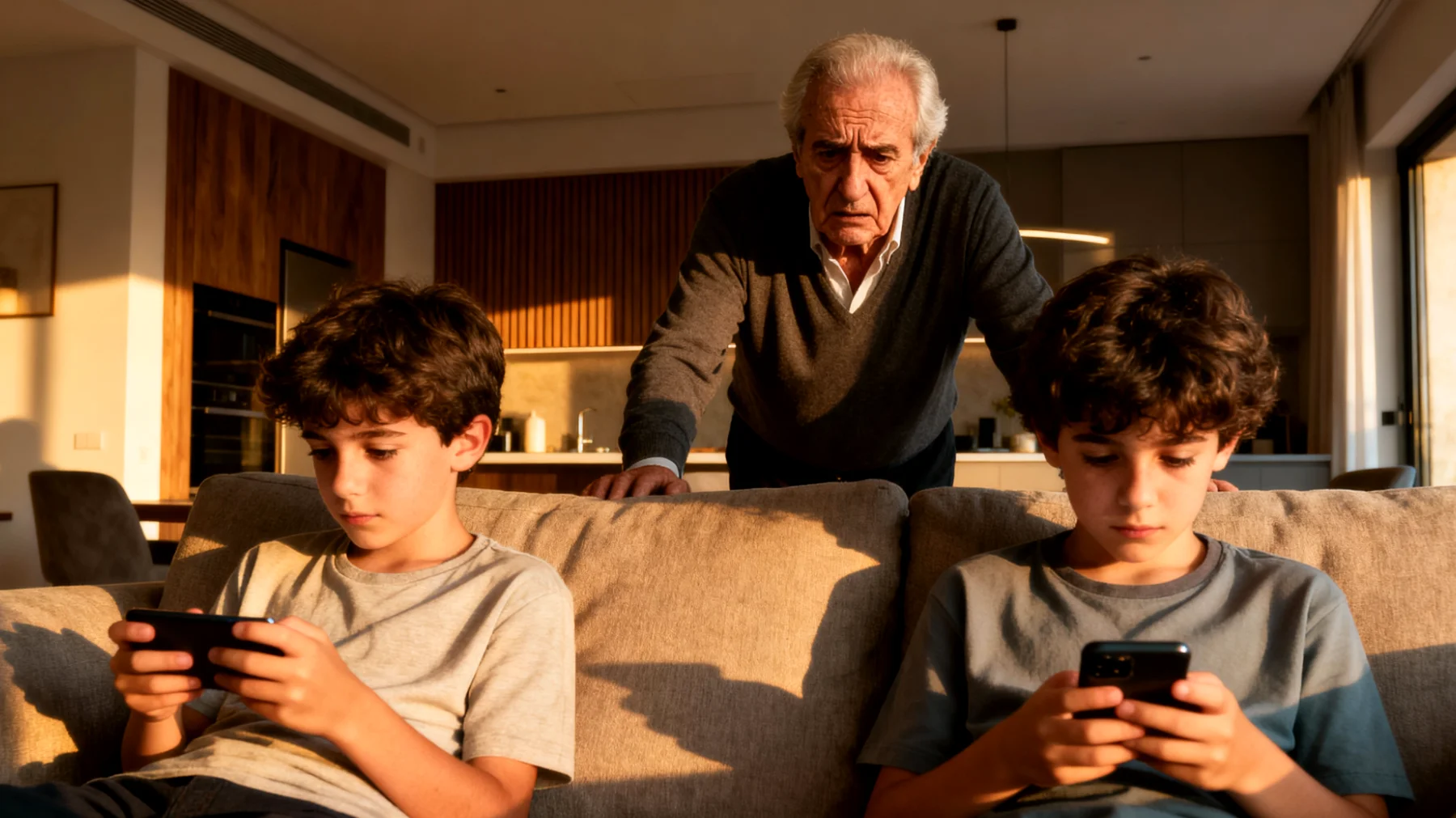 Il nonno si accorge che i nipoti bambini utilizzano i social media in modo inappropriato per la loro età, pubblicando foto personali, chattando con sconosciuti o accedendo a contenuti non adatti, ma fatica a intervenire efficacemente per mancanza di competenze digitali e timore di invadere il ruolo genitoriale"