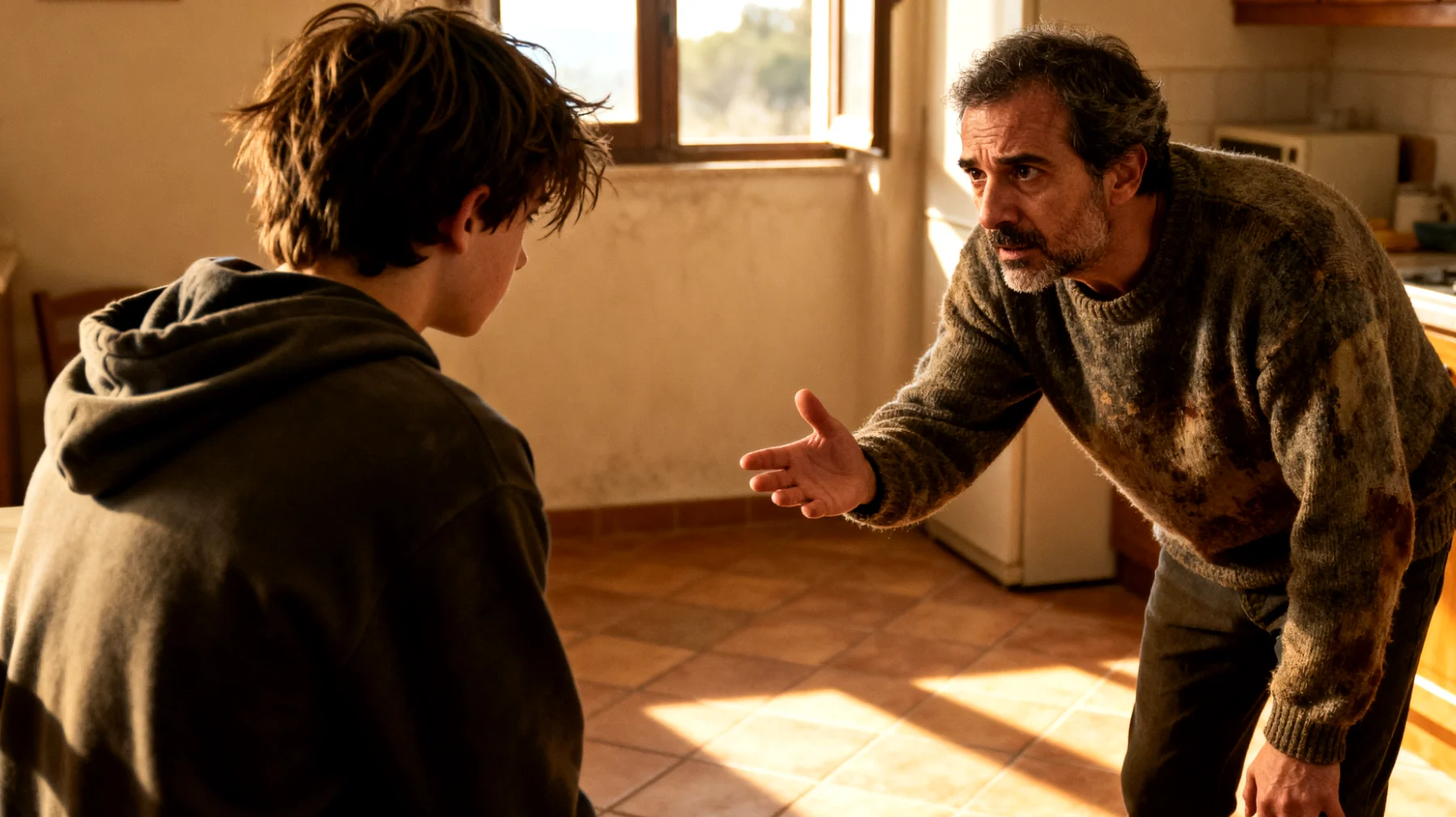 Papà in difficoltà nel sostenere il figlio adolescente che rifiuta i cambiamenti familiari dopo la separazione dei genitori"